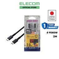 ELECOM MPA-CCS Series PD60W Type C to C CABLE CERTIFIED - 2M (Black/White/Red)