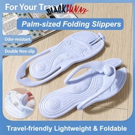 BLACKFUNNY 1Pair Solid Color Portable Folding Flip-flops Anti Slip Slippers For Travel Hotel Bath Be