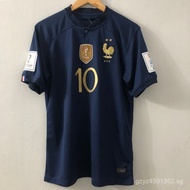 Fans 2022 France Home Soccer Jersey Men MBAPPE TOP CUP Shirt Football Uniforms
