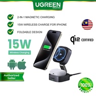 UGREEN 25W MagFlow MagSafe Magnetic 2 in 1 Wireless Charger Qi 2 Certified 15W Fast Charging iPhone 