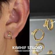 CHUNXIU | Luxurious Golden S925 Sterling Silver Earrings