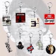 Eminem mica acrylic keychain printed with Rapper Hip Hop Rap God Slim Shady Stan handbag decoration 