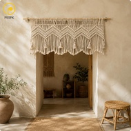 Woven Door Curtain Handmade Macrame Style Room Separator Boho Decorative Bedroom Curtain for Home In