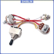 SHIN  Wiring Harness Kit 3 Way Toggle Switch 3 Way Toggle Switch 2 Pickup Harness 300K Pots for LP Electric Guitar