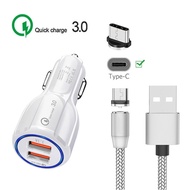 【Deal】 For M40 A20E G6 G5 P20 lite P30 Mate 10 9 Magnetic Type C Cable QC 3.0 USB Fast Car charger 7
