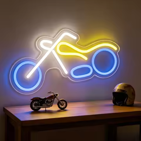 Motorcycle LED Neon Sign USB Dimmable Wall Light for Garage MenCave Motorbike Club Bar Boys Room Dor