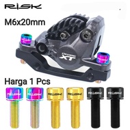 Risk Bolt Titanium M6 Bike Caliper Bolt Arm Crank Hollowtech 2 Bicycle Brake Caliper Bolt