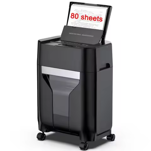 High Speed Fully Automatic Electric Paper Shredder Machine Cross Cut 4*12mm 80 Sheet Auto Feed Offic