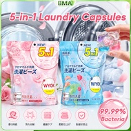Japan Hot 5 IN 1 Laundry Capsules Fragrance & Anti-Mite 99% Antibacterial Multi-Purpose Laundry Bead