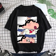 T-Shirt For Women Loose Blouse Rayon Shin-Chan 100 Cotton Unisex Adult Cartoon Prints Color Tshirt P
