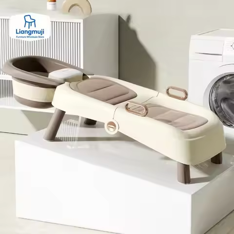 Plastic Shampoo Chair Beauty Economic Spa Headspa Bed Professional Makeup Shampoo Hair Washbasin Bow