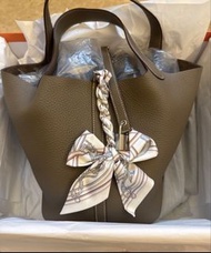 全新 Hermes Picotin 22 大象灰 銀扣