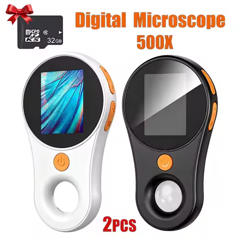 500X Digital Microscope 2.0" IPS Screen Handheld Rechargeable Digital Magnifying Glass 1080P Video M