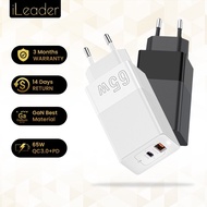 Ileader 65W Charger Head Dual Ports Super Si PD QC Fast Charging Charger Adapter For MFi iPhone 11 12 13 14 15 ultra plus pro Max Macbook iPad OPPO VIVO XIAOMI SUMSUNG Galaxy HUAWEI