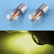 2pcs 1156 BA15S Car Amber COB LED Tail Brake Turn Signal Reverse Light Bulb 12V-24V
