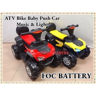BABY PUSH CAR 4 WHEELS ATV (NO BATTERY)Baby Big Push Car ATV With Music & Lights