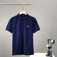 FRED PERRY แบบดั้งเดิมใหม่เสื้อยืดลายหูข้าวสาลีปักปกแขนสั้นฤดูร้อนเสื้อโปโลของผู้ชาย2023นำเข้าที่ทันสมัยของผู้ชายแบบลำลองธุรกิจ