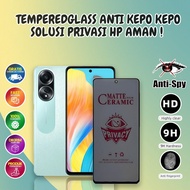 TEMPERED GLASS BLACK MATTE ANTI GLARE OPPO A58 4G ( CPH2577) Anti-Scratch Ceramic Tg Full Spy Premiu