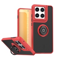 For Motorola Moto G86 G56 5G Translucent Frosted Cover with Rotatable Ring Stand Shockproof TPU Bump