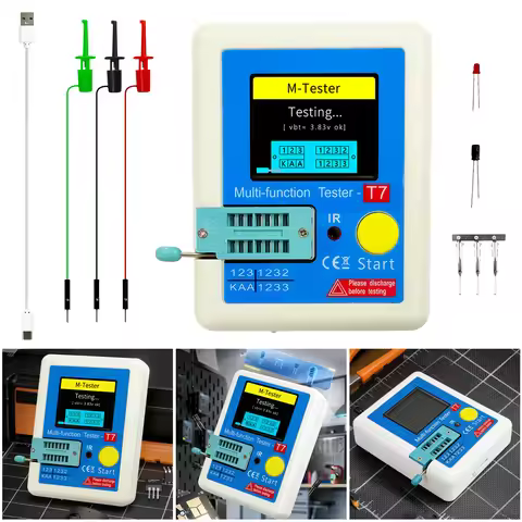 Transistor Tester TFT Display IR Multifunction Tester LCR ESR Diode Triode Capacitance Meter Diagnos
