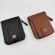New Cross-Border Men's Wallet Short Zipper Wallet Coin Purse Copper Buckle Design Wallet Manufacture
