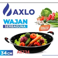 Axlo Multipurpose Frying Pan Non-Stick Enamel Frying Pan Wok Multipurpose Pan uk 34CM AXLO 6734