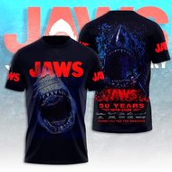 Vintage T-Shirt Movie Jaws 3d Print T-shirt Men Women Fashion Short Sleeve Oversized Tops Tees Outdo