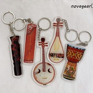 NOVAGEAR​ Guitar Acrylic Keychain, Cello Ukulele Guitar Model Pendant, Backpack Ornament Clarinet Sa