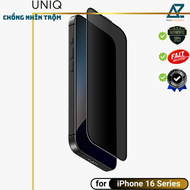 Miếng Dán Cường Lực Chống Nhìn Trộm Kèm Khung Dán UNIQ OPTIX PRIVACY cho iphone 17/ iPhone 16 /16 Pl