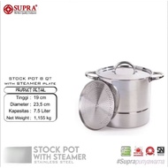 Supra Steamer Stainless Stock Pot 8Qt, 12Qt, 16Qt, 20Qt (per unit)