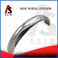 ✸ ➦ ✦ ASIM MOTORCYCLE TRICYCLE SIDE WHEEL FENDER STAINLESS Pure stainless sidecar fender (tapalodo)