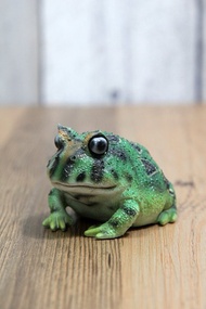 日本Magnets超有趣文具 收納鐘角蛙青蛙擬真迴紋針座(綠色)