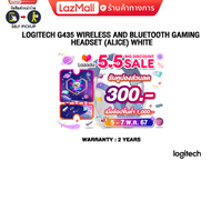 [เก็บคูปองลดเพิ่ม 300.-][ผ่อน 0% 3 ด.]LOGITECH G435 Wireless and bluetooth Gaming Headset (Alice) White/ ประกัน 2 Years