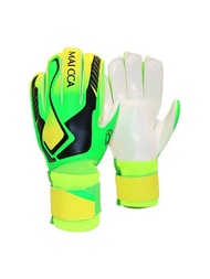 守門員手套，訓練手套具有雙腕部保護和防滑耐磨乳膠材料，提供出色保護，綠色足球手套