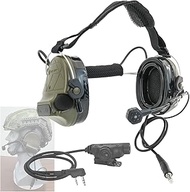 HEARFALCOM Tactical C5 PRO Rear Mount Headband Headset with U94 V2 PTT Adapter Compatible with Kenwo