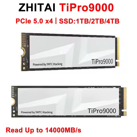 ZHITAI TiPro9000 NVMe M.2 2280 PCIe 5.0x4 SSD MAX 14000MB/s 1TB 2TB 4TB Solid State Drive For PC/Lap
