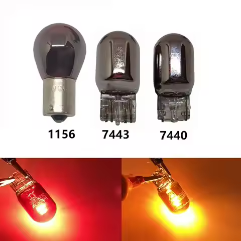1pcs PY21W S25 BAU15S P21W BA15S 1156 BA15D 1157 Silver / Chrome Amber Glass 12V 21W Car Tail Lamp S