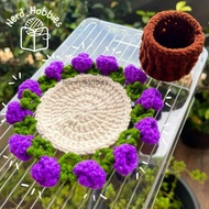 MAWAR ROSE Flower Crochet Coaster ROSE Flower Crochet Coaster/