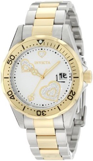 (Invicta) Invicta Women s 12287 Pro Diver Silver Heart Dial Two Tone Stainless Steel Watch