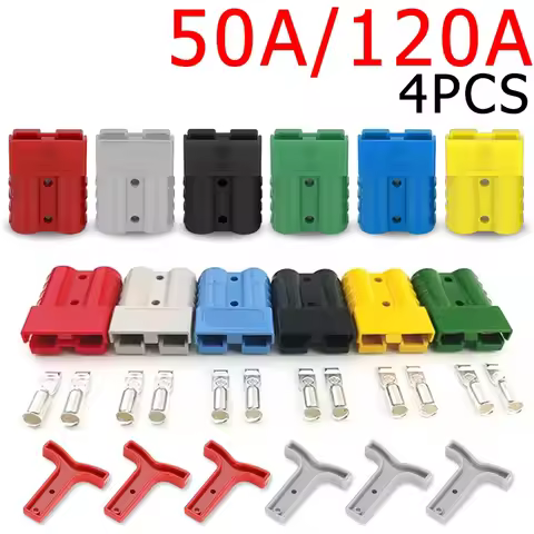 4Pcs Anderson Plug 50A/120A Anderson Connector Power 2 Pin Battery Charging Plug Connector