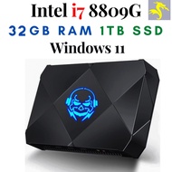 Gaming PC Intel Core i7 8809G Windows 11 Mini PC DDR4 16GB RAM 1TB SSD Mini Laptop CPU Computer Desk