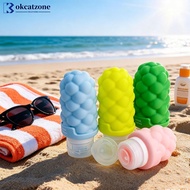 OKCATZONE 60/90ml Silicone Travel Bottles Leak-Proof Squeezable Containers Refillable Toiletry Bottl