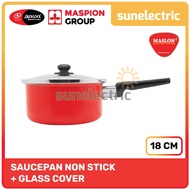 BIG SALE Maspion BLG Sauce Pan / Non-Stick Milk Pan Saucepan 18 cm + Glass Cover Lid/