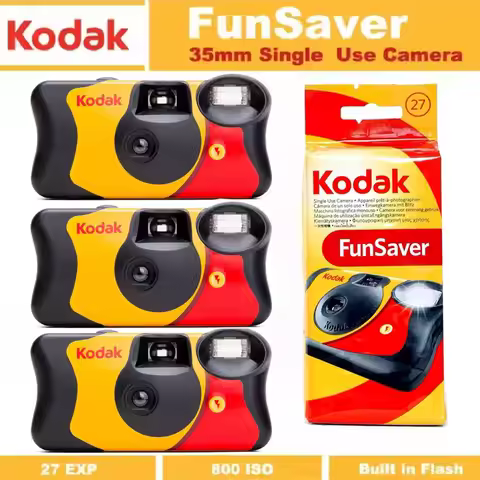 New 1-5 Pcs Original Kodak FunSaver Single Use Camera With Flash Disposable Point-and-Point Film Cam