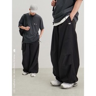 Men's baggy pants cargo pants mid-length wide-leg pants straight leg pants men's baggy pants