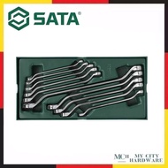 SATA 09905 SATA 10Pcs Full Polished 40 Degree Offset Double Box Wrench Tray Set