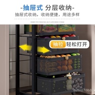 Wholesale Drawer-Type Storage Rack with Wheels Floor Mobile Trolley Multilayer Storage Storage Cabinet Kitchen Fruits an