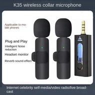 K35 Wireless Clip Microphone Adaptation Speaker 3.5 MM Aux For Intelligent Noise Cancellation Wirele