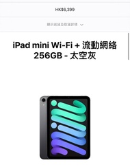 (收)iPad mini 6 , 256gb+5G流動網絡