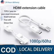 CS7 Wireless HDMI Transmitter Receiver 1080P 60Hz USB-C Plug Play Screen Casting for Phone Laptop TV